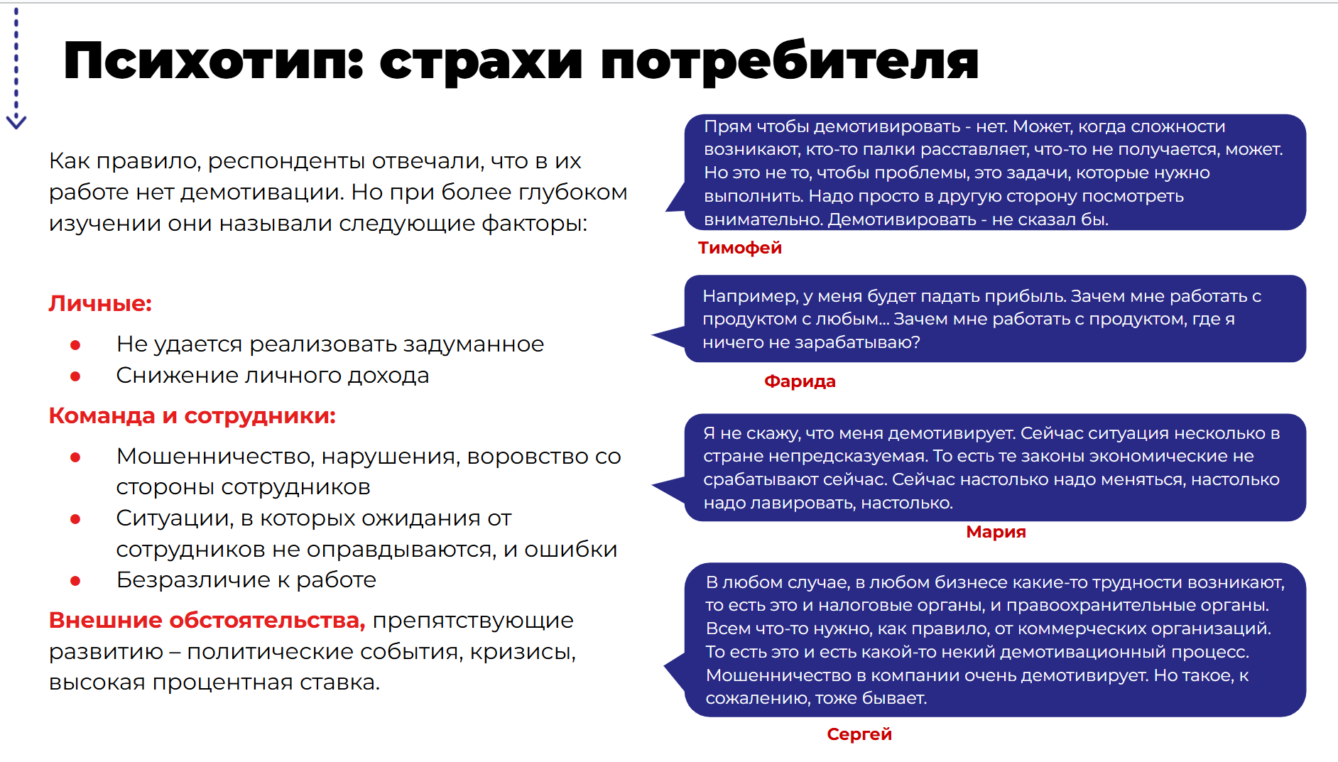 Слайд JTBD: рекомендации для продукта